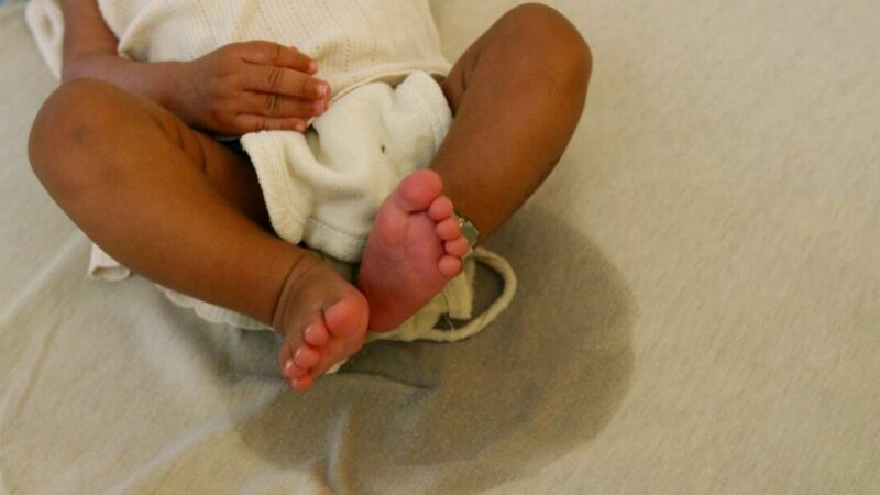 A child in a baby home in Sudan, a country which is very vulnerable to climate change