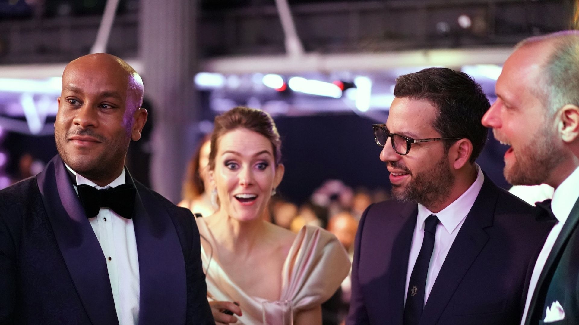 Natalie Pinkham, alongside three attendees at the Boodles Boxing Ball fundraiser