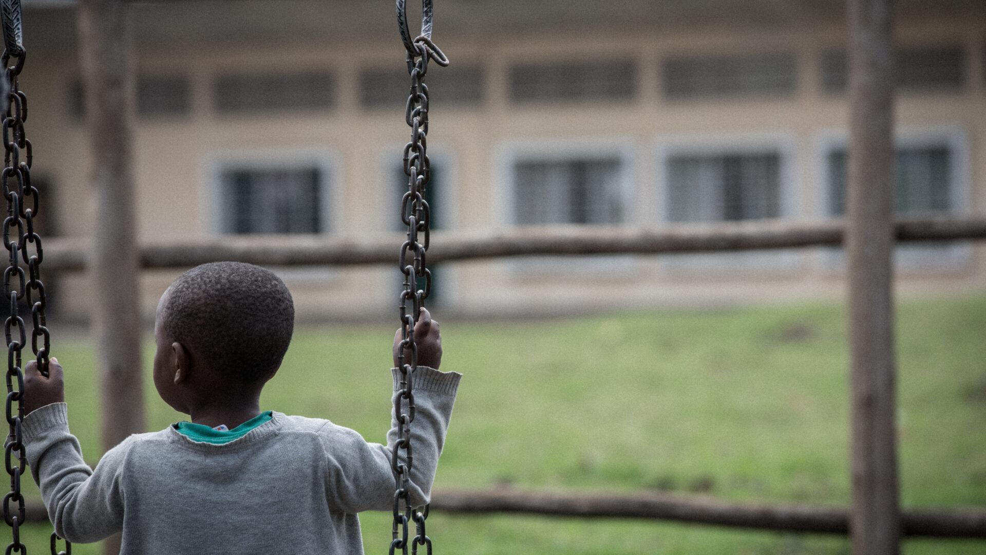 A child on a swing in Noel Nyundo orphanages, Rwanda, closed by Hope and Homes for Children in April 2015