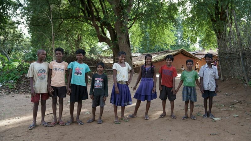 Sonia and her friends in their village in Jharkhand, India