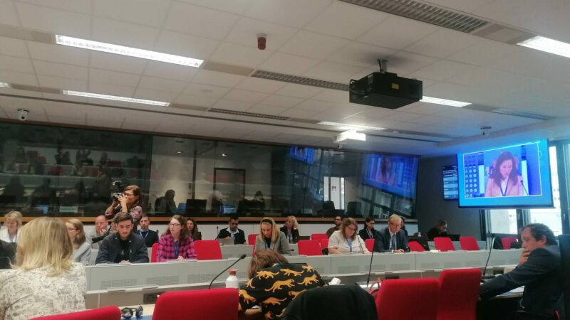 Professionals sat around desks at the EU Child Rights Forum