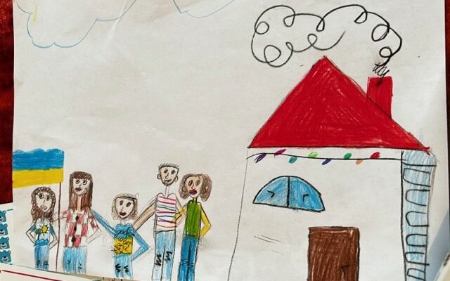 Picture of the family drawn by Maria's granddaughters