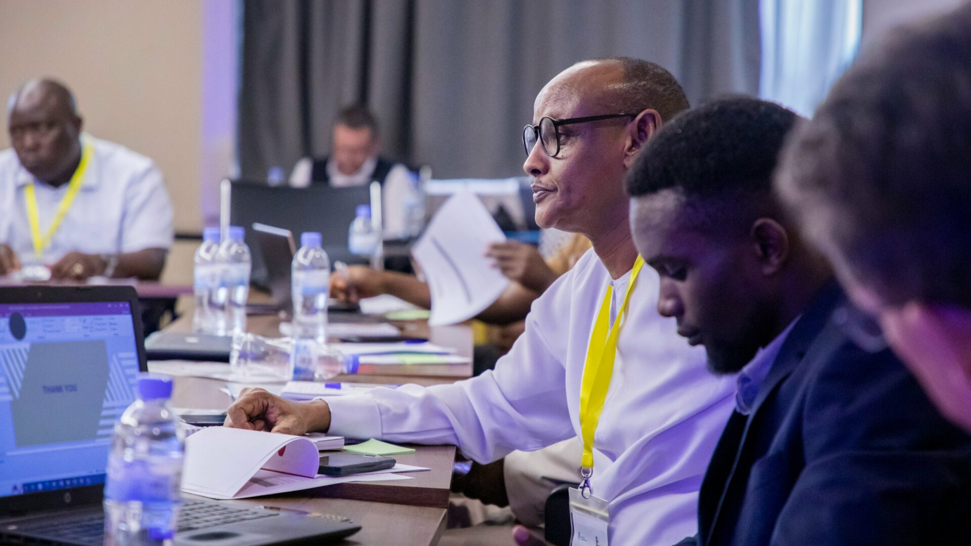 Professional man at conference in Rwanda